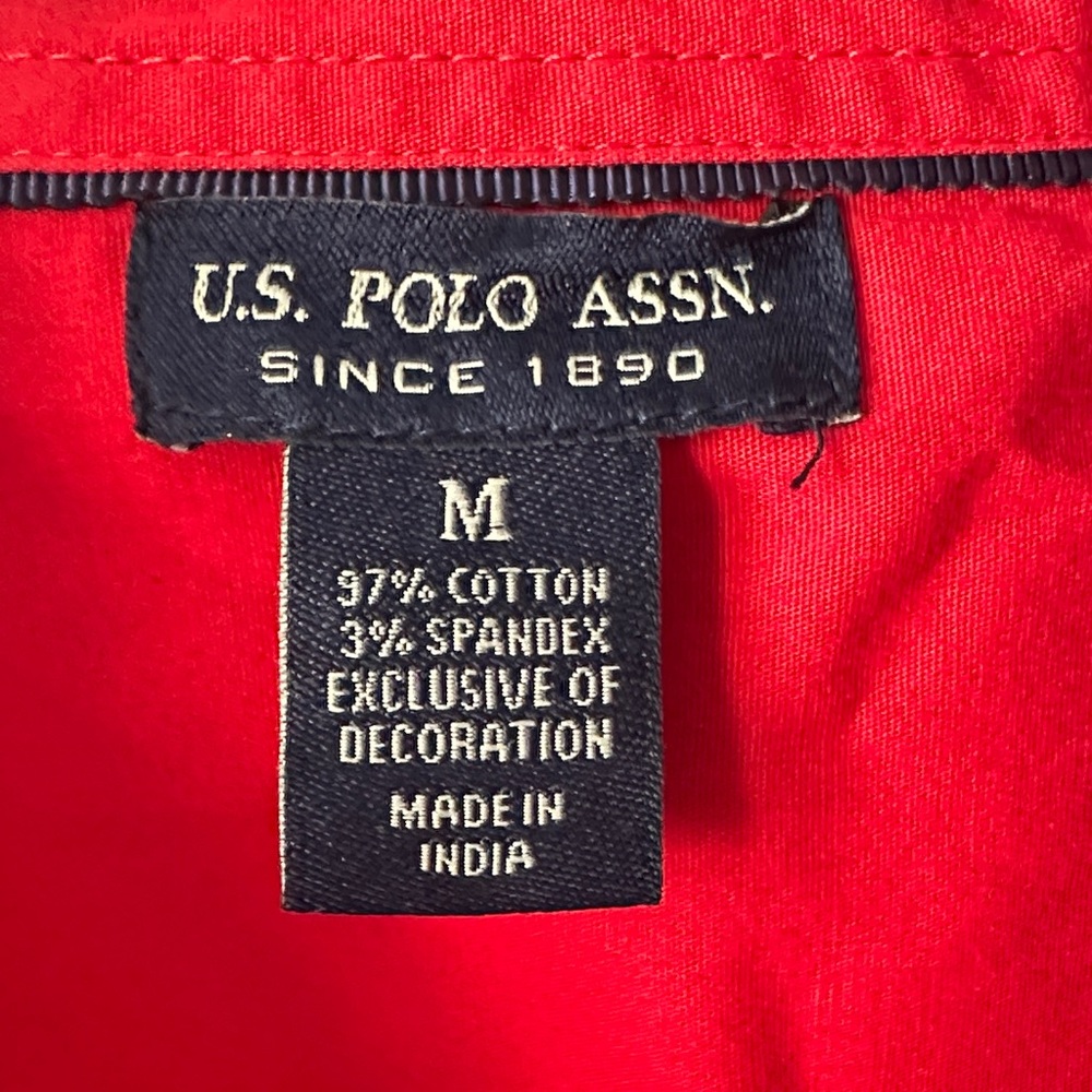 U.S. Polo Assn. Women’s Bright Red Long-Sleeve Button-Down Shirt - Picture 2 of 4